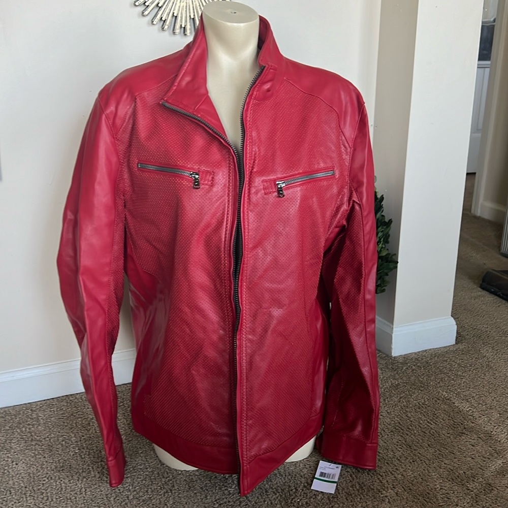 Michael Kors Men’s Perforated Leather Moto Jacket NWT